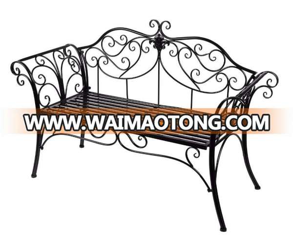 HLC original design outdoor garden iron bench for relax